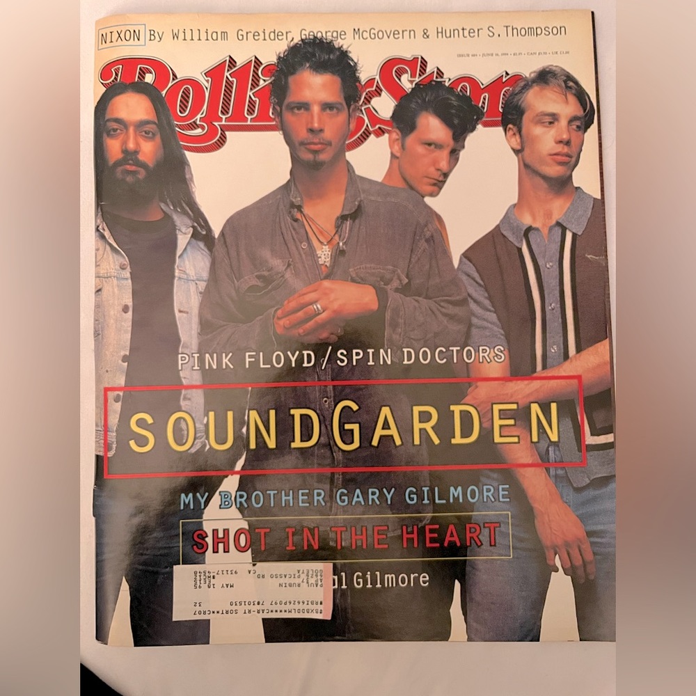 Rolling Stone magazine Soundgarden Chris Cornell cover. June 16, 1994.